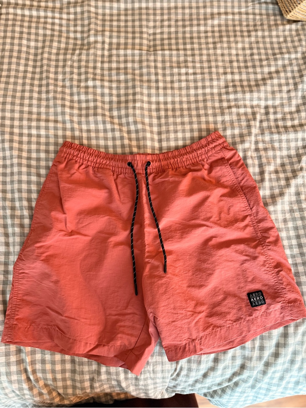 Aeropostale Coral Men's Swim Trunks with Black Drawstring